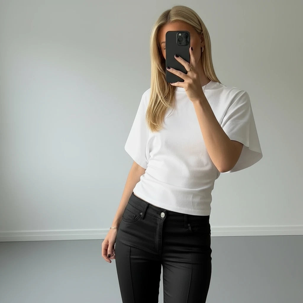 Arivah gray corset cropped T-shirt™