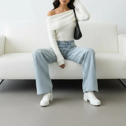 Arivah Off-Shoulder Ribbed Crop Top™