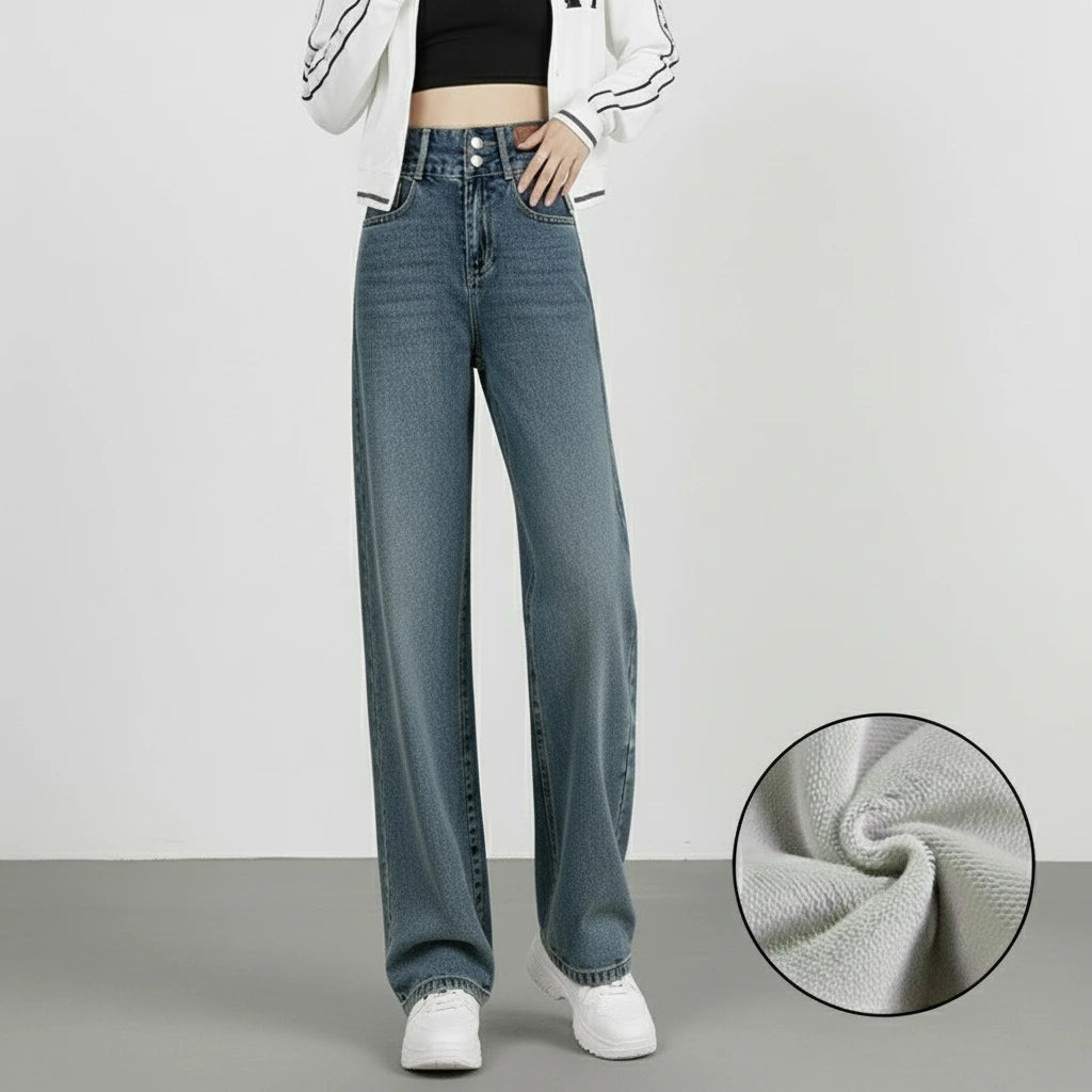 Warm & Stylish Arivah Double Buckle Jeans™